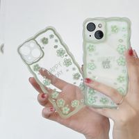 Новый стиль маленький свежий маленький цветок волнистый край телефона чехол для iPhone 13Promax 12 7 / 8plus прозрачная защитная оболочка