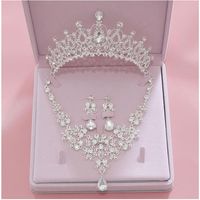 whole High Quality Fashion Crystal Wedding Bridal Jewelry Sets Women Bride Tiara Crowns Earring Necklace Wedding Jewelry Acces292v