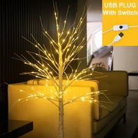 90 -см высота светодиодные березу светильники 60Leds USB управляется с коммутатором светодиодного ландшафтного ландшафтного ландшафта для домашней вечеринки свадьба Рождество D2028