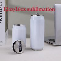 12/16 унций Cola Can Can Sublimation Tumbler Изолированная бутылка для воды DIY Теплопередача
