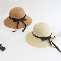 Chapéus de aba larga Mulheres mulheres dobráveis ​​casuais chapéu de palha de palha visors sol hatwide