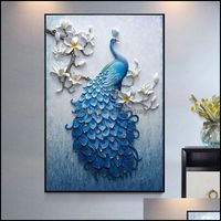5D New Peacock Diamond Painting Fl Of Round Mosaic Cross Stitch Embroidery Kits Living Room Entrance Decor Drop Delivery 2021 Craft Tools Ar
