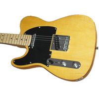 De nieuwe linker geel elektrische gitaar en esdoornvaterbord van de fabriek kunnen volgens de vereisten worden gemaakt