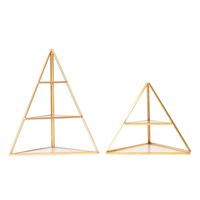 Sacches de bijoux Sacs Simple Copper Strip Golden Triangle Glass Afficher Stand BOXJEWELRY