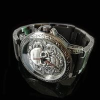 Bilek saatleri moda retro erkekler en iyi 3d kafatası oto tarihi kuvars relogio relogio maskulinowristwatches bilek saat