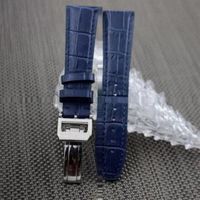 Cinghie di orologi in pelle fascia di orologi blu con barra primaverili per iwc aria