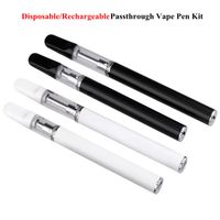 Einweg-Pasthrough E-Zigaretten-Kit 0.5ml 0,8 ml 1,0 ml Keramikspulenkartusche Alle in einem für dickes Öl 510 Gewindewagen Vorheizende Vape Batterie Stift Kits