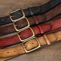 High Quality K Letter Smooth Buckle Men Designer Belts Luxury Famous Brand  Full Grain Leather 3.3cm Casual Ceinture Homme