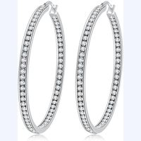 Hoop & Huggie Crystal Stainless Steel Earring For Women Hypo...