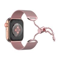 Relógios inteligentes tiras para Apple Watch Band Strap Iwatch Series 7 SE 40mm 45mm Designer de designer de aço inoxidável Pulseiras Wowan Fashion Bracelet Smartwatchs Bands Pink us