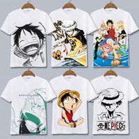 Мужская футболка аниме периферийная одежда Мужская женская мультипликационная рубашка мода японская футболка One Piece Luffy Sauron Harajuku Ullzang Tees Tops