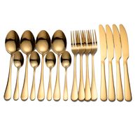 Tablewellware Golden Cutlery Fork Spoon Knife Set Golden Tableware Stainless Steel Cutlery Golden Fork Spoon Dinnerware Set 220628
