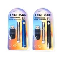 Mode Twist E Kit de cigarette 650mAH 510 Fil Tweat Prechat VV Battery Vape stylo 0,5 ml 1 ml Chargeur USB Vaporisateur d'huile épais
