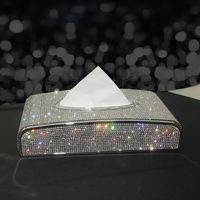Антуона автомобильная ткань коробка Bling Diamond Crystal Crystal Auto Tompender Defity Car Styling Diamante Block-Type Paper Cover для женщин 243p