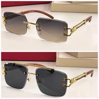 Nuevas gafas de sol de diseño para hombres de lujo lente azul gris gris gris doble hardware de oro hardware hardware artesanía de leopardo dorado