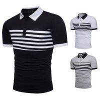 رجال Polos 2021 قميص رجالي الأعمال غير الرسمية للأكمام قصيرة الأزياء الذكور قمصان مخططة مقسمات اجتماعية للرجال