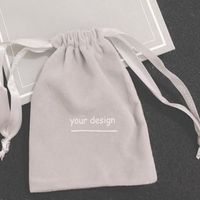 Luxury Gray Velvet Gift Bags pack of 50 Custom Logo Jewelry ...