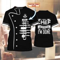T-shirt Nom personnalisé Master Chef 3D Toute imprimée Mens Summer Summer Manches courtes O-Cou Unisexe Casual Sports T-shirt DX23 220408
