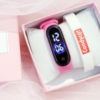 Polshorloges vrouwen horloges armband geschenk doos set roze minimalistische sport digitale polshorloge tiener meisje waterdichte siliconen led kid horloge relogi