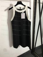 Damska luksusowa sukienka zbiornikowa sukienka szyi zroszony projekt kamizelki sukienki lato bez rękawów camis sukienka