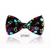 Bow Ties Fashion Colorful Musical Note Bowtie Black Music Pattern Tie For Men Women Novelty Cravat Leisure Cool Brand