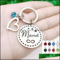Key Rings Jewelry Custom Mothers Day Birthday Mama Birthstone Charm Hollow Infinite Love Keychain Drop Delivery 2021 Ybzdh