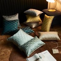 Coussin / oreiller décoratif en soie couverture de coussin en satin de luxe oreillers de géométrie de luxe boîtier décoratif pour canapé-lit chaise silky 30x50 45x45cm