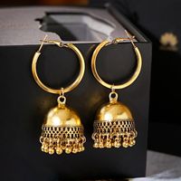 Dangle & Chandelier Boho Ethnic Earring Jhumka Handmade Gold Vintage Birdcage Bell Tassel Hanging Earrings For Women Gypsy Jewelry