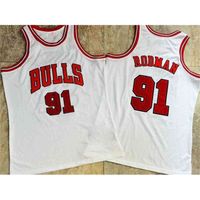 Mit68 2021 Vintage Men Retro Classic Basketball Jersey Dennis 91 Rodman White Dense embroidered jerseys Shirts Breathable short Size S-2XL