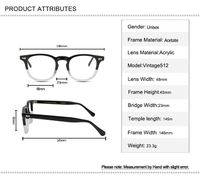 Sonnenbrille Vintage Acetat Brillen Rahmen Rahmen Frauen verschreibungspflichtige Linsen optische Brillen Hochqualität Anti-reflektierende Retro-Lesebrille Mensu