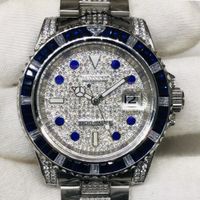 Роскошные мужские часы с бриллиантными часами 44 -мм сапфировые механические автоматические наручные часы движения