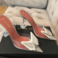 Zapatos de temporada de moda Amina Italia Muaddi X Awge Phoenix Slingback Pombs2407