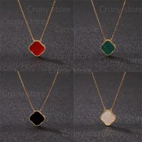 Classic 6 Color Four Leaf Clover Necklaces Pendants Mother-of-Pearl Stainless Steel Plated 18K for Women&Girls Engagement Jewelry 233i