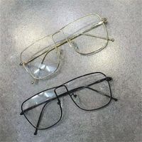 Lunettes de soleil Verres optiques rétro mode unisexe alliage oversize cadre lunettes Simplicité Square Spectacles personnalité lunettes