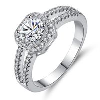 10pc/lote cz anel de diamante e caixa original FIT Pandora Jóias de noivado anel de casamento para mulheres acessórios de moda Rings283t