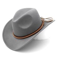Boinas Mistdawn Fashion Women Men Wool Blend Western Cowboy Hat ancho Brima Vacada Capilla de cabello Invierno Tamaño de la banda de sombrero marrón 56-58 cmberetas