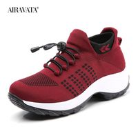 Women Sneakers Fashion Women's Height Increasing Walking Shoes Outdoor Breathable Mesh Comfortable Sports Casual Shoes 220511