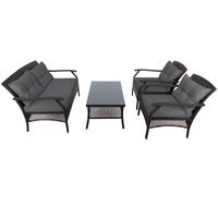 2022 Outdoor Ratten sofa sets 4 Piece Rattan Sofa Seating Group with Cushions beige gray