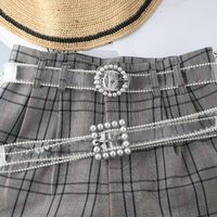 Cinture jeans bianchi cinghia corsetto intarsiata perle chior pela bordo perla decorativo cinture trasparenti harajuku regolabilibelle regolabili