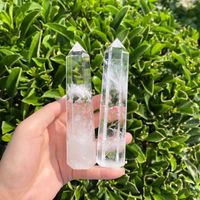 Crystal crafts 3-12cm natural transparent mini small quartz White crystal stone top polished tower point wand for wholesale
