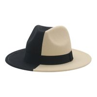 Patchwork Fedora Şapka Kadınlar Için Erkekler Erkekler Için Şapkalar Kadın Fedoras Adam Caz Üstü Şapka Kadın Erkek İki Renkler Geniş Ağız Kap Moda Sonbahar Kış Kapaklar Parti Noel Hediyesi