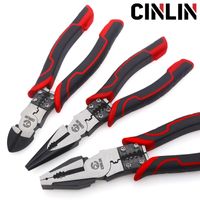 Effortless Multitool Flat Nose&Long Nose Pliers Steel Wire Stripper Cable Cutter Crimper Criming Hand Tools Electrician Cutting 220428