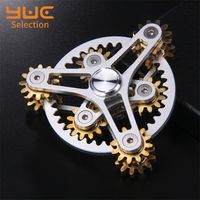 YUC Delicateness Gear Hand Spinner All Copper Fidget Nine Teeth Linkage EDC Metal Alloy Focus Toys Stress Relief 220427
