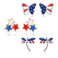 New products list American flag Earrings Fashion butterfly Dragonfly July 4 Independence Day patriotic jewelry