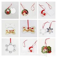 18 estilos sublimation mdf adornos de Navidad decoraciones decoraciones cuadradas de forma cuadrada impresión en blanco consumible consumo fy4266 0616