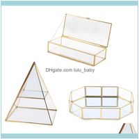 Packaging & Jewelrytrinket Storage Case Shinnie Women Jewelry Dispaly Stand Pyramid Clear Glass Box Jewellery Display Vanity Tray 2219