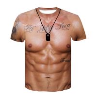 Camisetas masculinas para hombres en 3D fresco muscular abds camisetas divertidas sueltas de talla grande de talla de talla delgada deportes 6xlmen