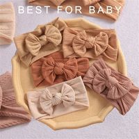 32 Colors Cable Bow Baby Headband for Child Bowknot Headwear Cables Turban for Kids Elastic Headwrap Baby Hair Accessories 220519