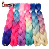 Costume Accessories High Quality Jumbo Braid Hair Purple Pink Red Ombre Braiding Hair Extension 100G 24" Synthetic Hair Extension For B