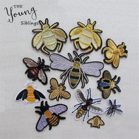 Sewing Clothes Patch High Quality Iron On Embroidery accessory Patches fix Applique Motifs Sew On Garment Stickers Crown Bee Ne182h